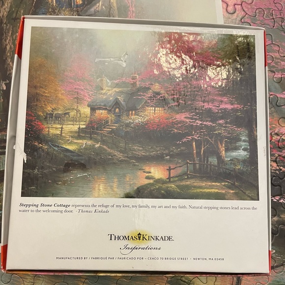 EUC Thomas Kinkade Stepping Stone Cottage 300 Piece Puzzle By Ceaco 24”x18” - Picture 4 of 6